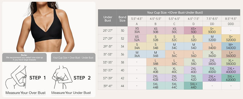 TheHolaras™ Push Up Bralettes Plunge Seamless Bra sizing image