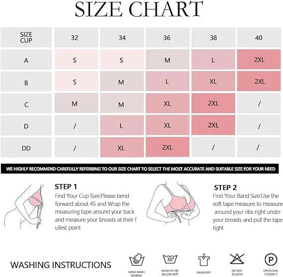 TheHolaras™ - Seamless Full Coverage Push Up No Underwire Bras sizing image