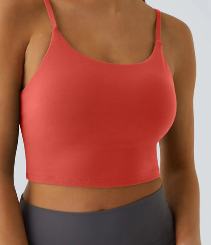 TheHolaras™- Padded Workout Cropped Low Support Tank Top A-C Cups