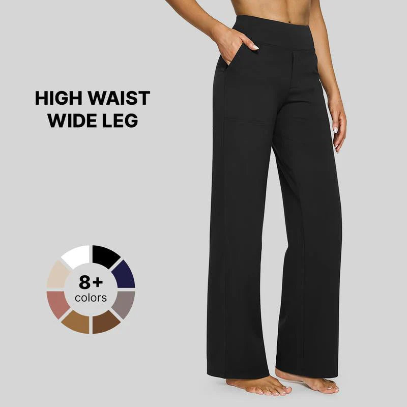 TheHolaras™ Loose High-Waist Wide-Leg Pants with Pockets