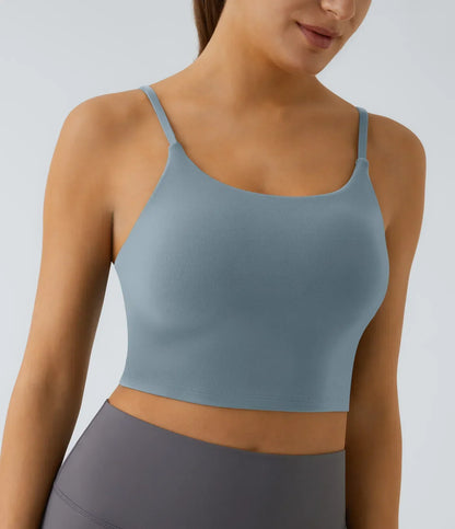 TheHolaras™- Padded Workout Cropped Low Support Tank Top A-C Cups