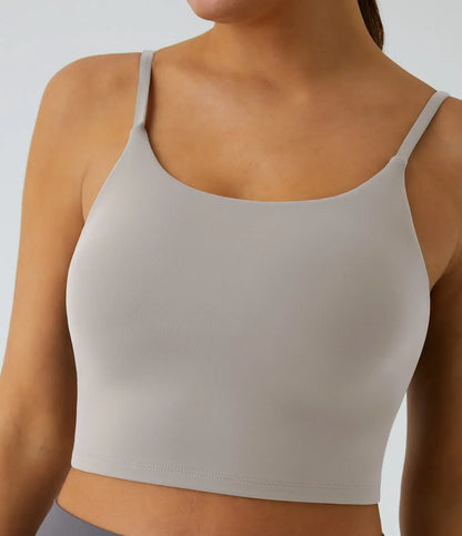 TheHolaras™- Padded Workout Cropped Low Support Tank Top A-C Cups