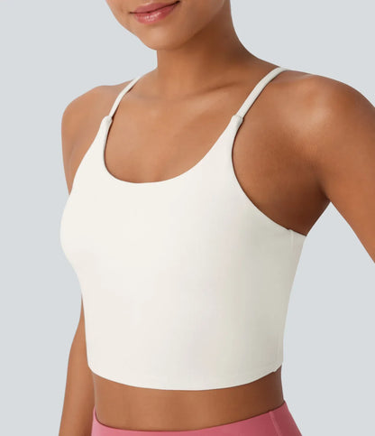 TheHolaras™- Padded Workout Cropped Low Support Tank Top A-C Cups