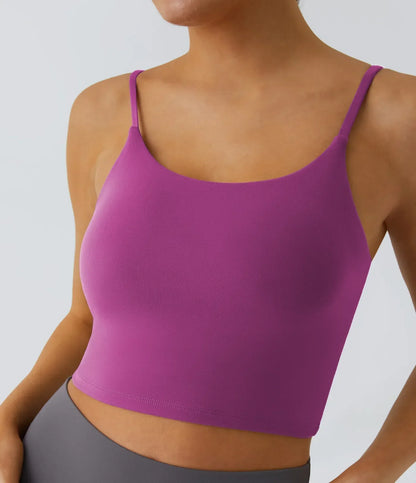 TheHolaras™- Padded Workout Cropped Low Support Tank Top A-C Cups
