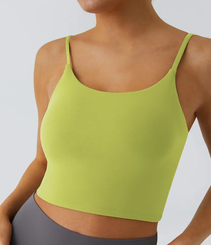 TheHolaras™- Padded Workout Cropped Low Support Tank Top A-C Cups