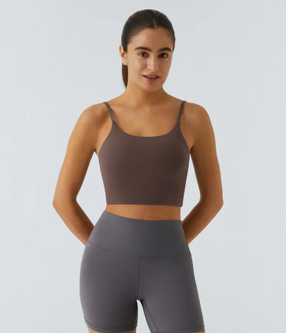 TheHolaras™- Padded Workout Cropped Low Support Tank Top A-C Cups