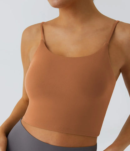 TheHolaras™- Padded Workout Cropped Low Support Tank Top A-C Cups