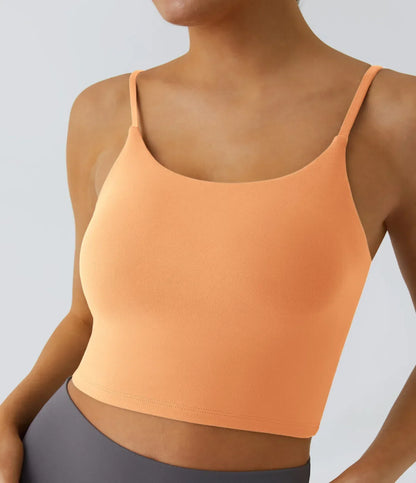 TheHolaras™- Padded Workout Cropped Low Support Tank Top A-C Cups