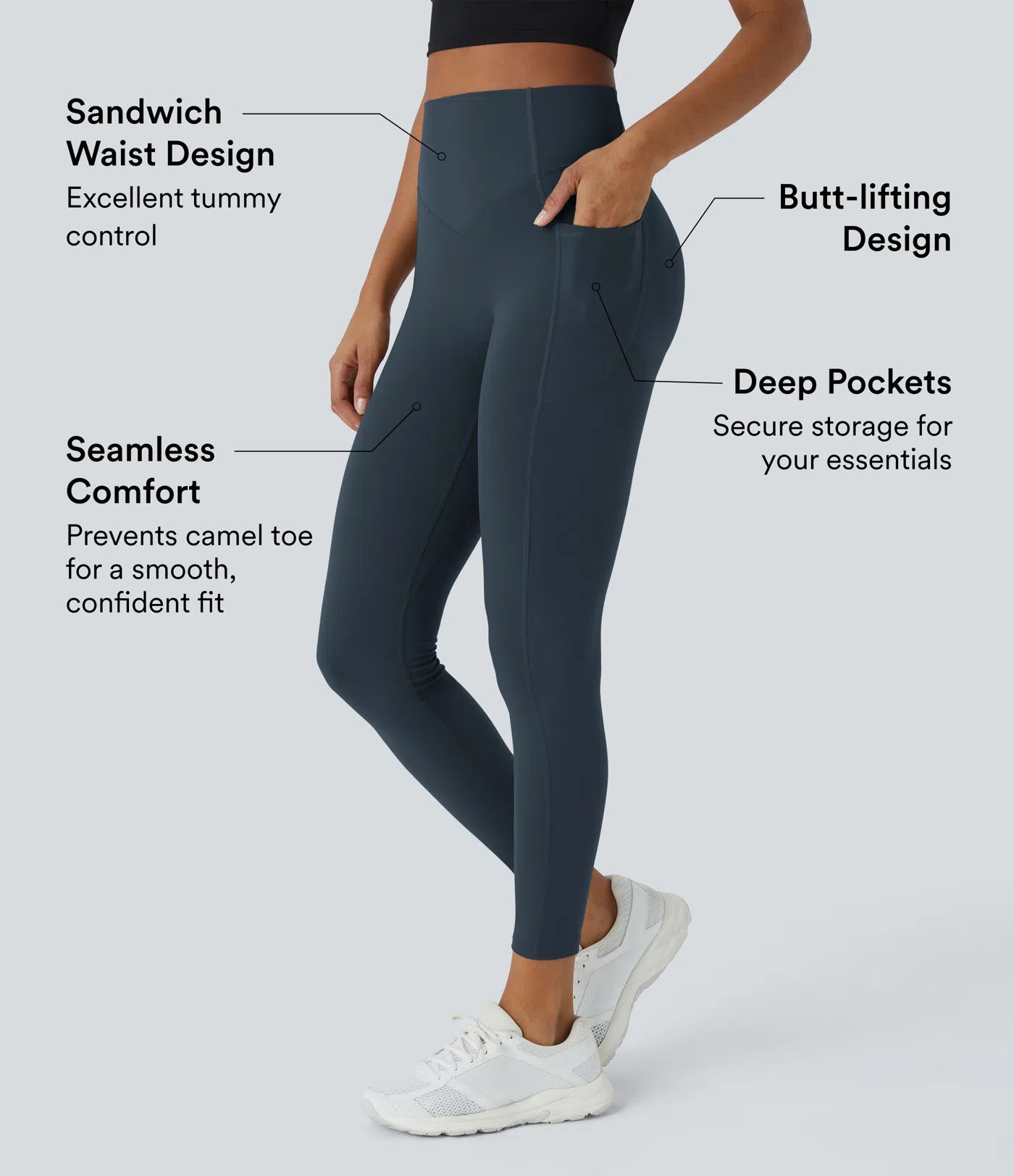 TheHolaras™ High Waisted Scrunch Butt Lifting Tummy Control Pocket Shaping Training Leggings
