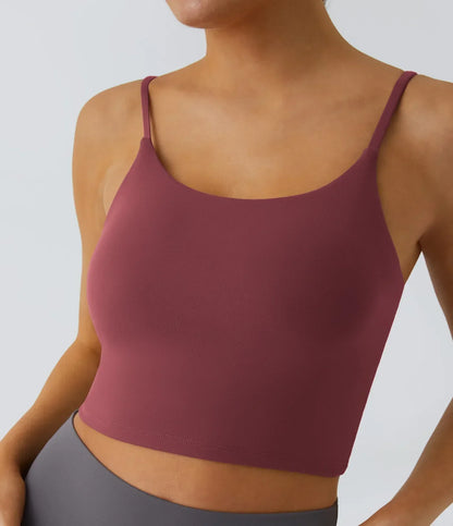 TheHolaras™- Padded Workout Cropped Low Support Tank Top A-C Cups