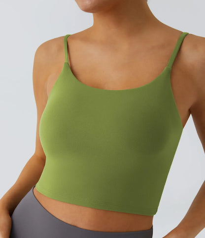 TheHolaras™- Padded Workout Cropped Low Support Tank Top A-C Cups