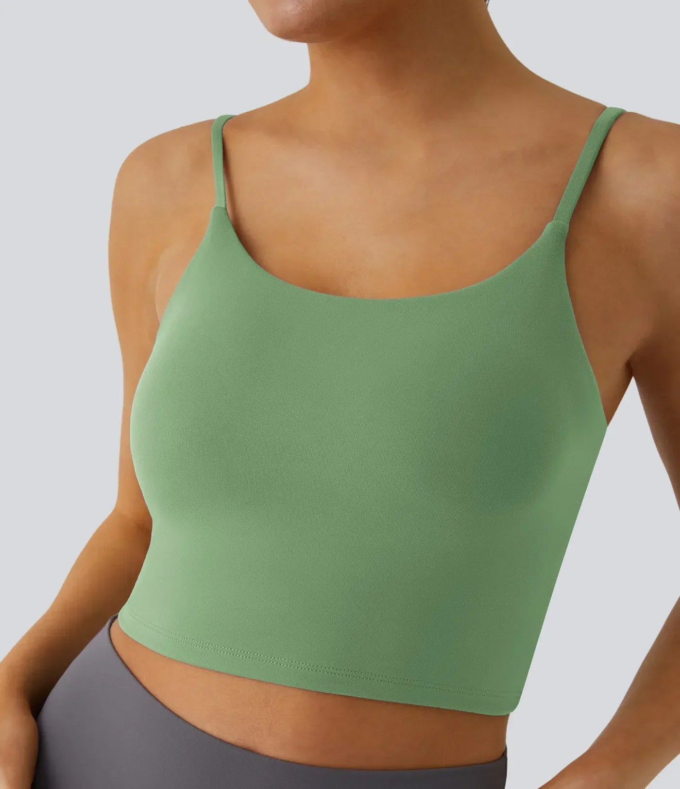 TheHolaras™- Padded Workout Cropped Low Support Tank Top A-C Cups