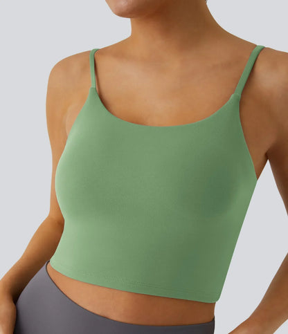 TheHolaras™- Padded Workout Cropped Low Support Tank Top A-C Cups