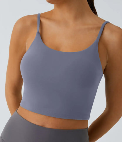 TheHolaras™- Padded Workout Cropped Low Support Tank Top A-C Cups