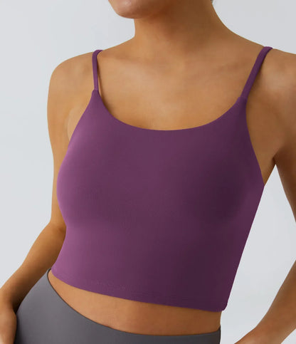 TheHolaras™- Padded Workout Cropped Low Support Tank Top A-C Cups