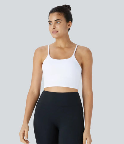TheHolaras™- Padded Workout Cropped Low Support Tank Top A-C Cups