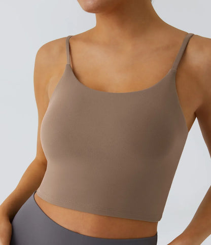 TheHolaras™- Padded Workout Cropped Low Support Tank Top A-C Cups