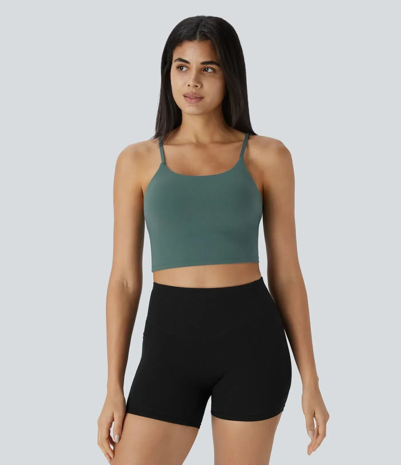 TheHolaras™- Padded Workout Cropped Low Support Tank Top A-C Cups